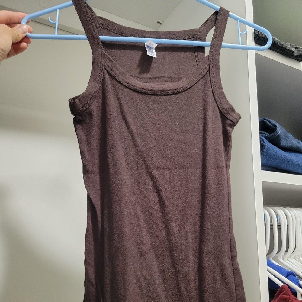 Dark Brown Fitted Tank Top